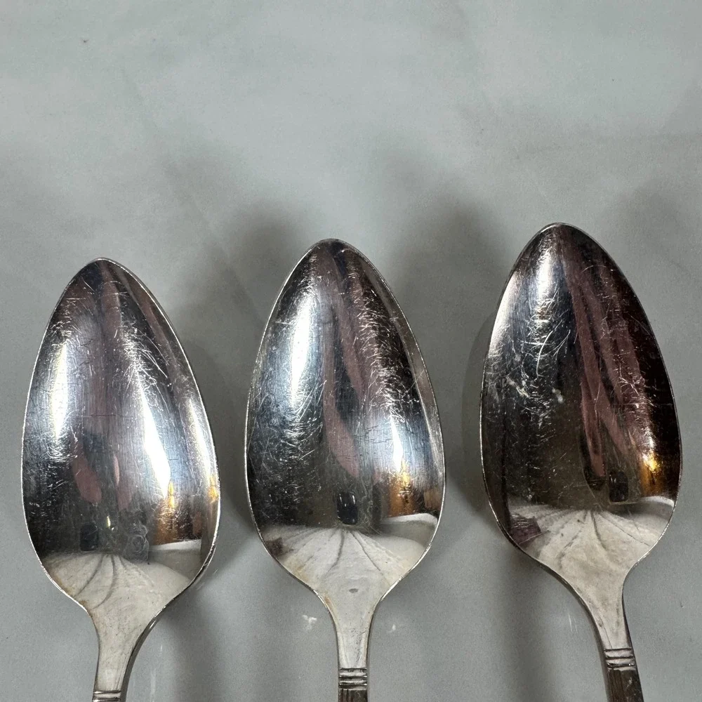 Set of 3 Oneida‎ Nobility Plate Silver Plated Tablespoons Caprice Floral